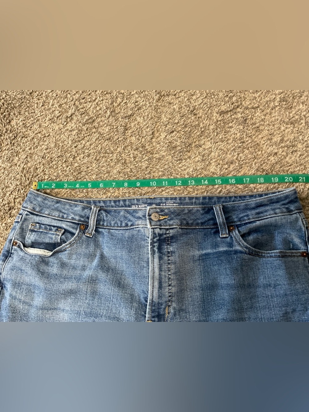 Old Navy O. G. Straight High-Rise Cropped Side Split Jeans Size 20 - Picture 6 of 7